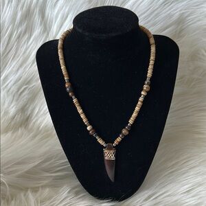 South African Brown Necklace with Pendant